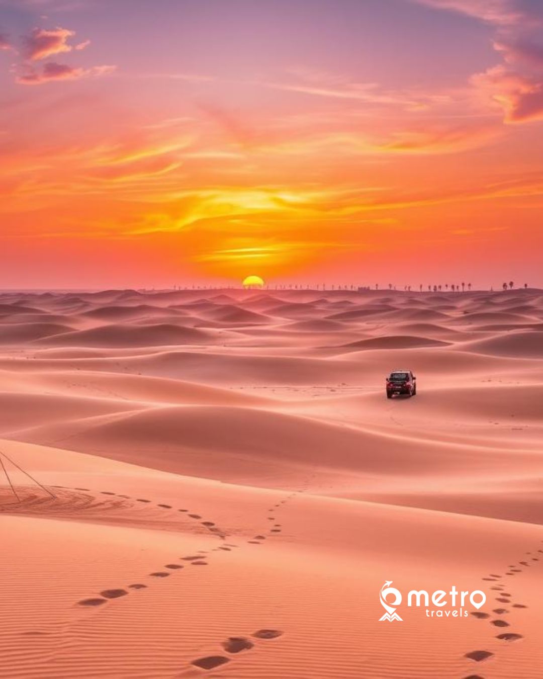 sunset - desert safari in dubai